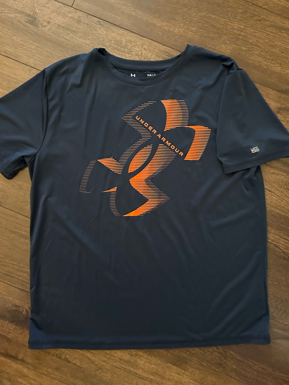 Under Armour Boy’s  Navy Performance Tee with Orange Logo